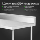 WBB7 - 1000/A Workbench with Splashback - Whisk Hospitality - WBB7-1000/A