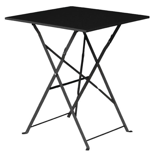 Bolero Black Pavement Style Steel Table Square - 600mm GK989 - Whisk Hospitality - GK989