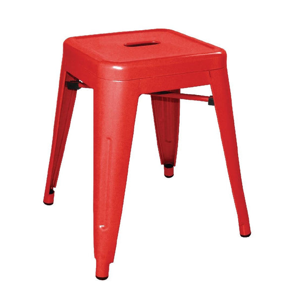 Bolero Red Steel Bistro Low Stool (Pack 4) DL870 - Whisk Hospitality - DL870