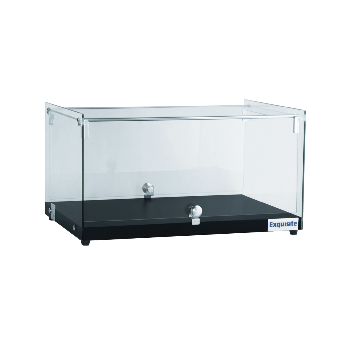 Exquisite One Tier Flat Glass Ambient Cake Display - Woodgrain Black - CD35-B - Whisk Hospitality - CD35-B