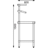 Vogue Prep Station St/St - 1200x600x1500mm 47 1/4 x23 1/2 x59" CB908 - Whisk Hospitality - CB908