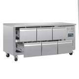 Polar U - Series Six Drawer Gastronorm Counter Fridge DA548 - A - Whisk Hospitality - DA548-A