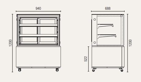 Exquisite Three Tiers Cake Display Fridge - CDS209 - Whisk Hospitality - CDS209