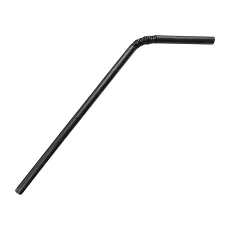 Fiesta Compostable Bendy Paper Straw Black - 210mm 6mm (Pack 250) FB140 - Whisk Hospitality - FB140