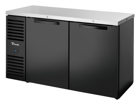 True Refrigeration Pass - Thru Bar Refrigerator Black Ext 2 Solid Swing Doors Front 2 Solid Swing Doors Rear - TBR60 - PTSZ1 - L - B - SS - SS - 2 - Whisk Hospitality - TBR60-PTSZ1-L-B-SS-SS-2