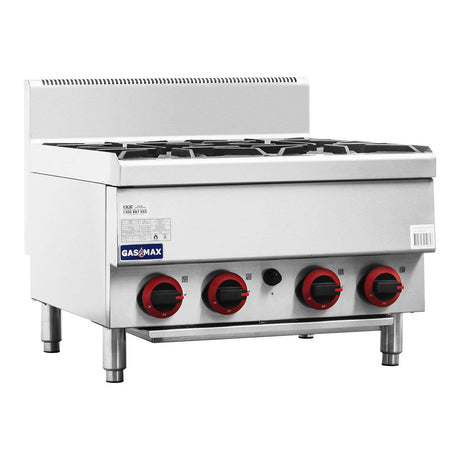 Gasmax Benchtop Natural Gas 4 Burner Cooktop w/ Splashback - JUS - TR - 4B - Whisk Hospitality - JUS-TR-4B