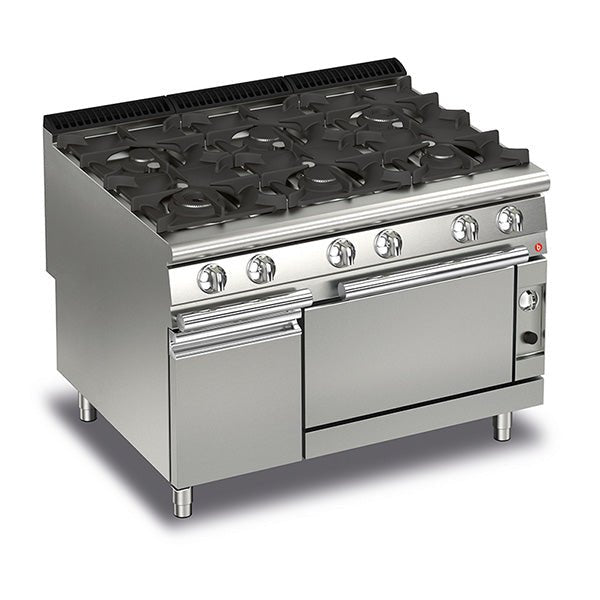 BARON 6 Burner Gas Cook Top With Gas Oven - Whisk Hospitality - Q70PCF/G1205