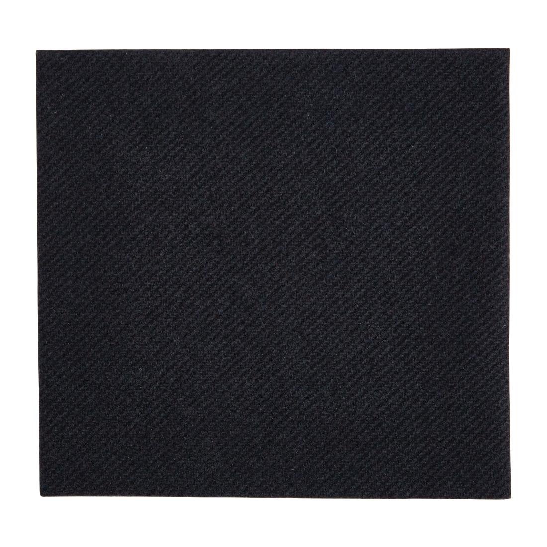 Fiesta Recyclable 24cm Airlaid 4 Fold Black Cocktail Napkin (Pack 2400) FE263 - Whisk Hospitality - FE263