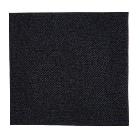 Fiesta Recyclable 24cm Airlaid 4 Fold Black Cocktail Napkin (Pack 2400) FE263 - Whisk Hospitality - FE263