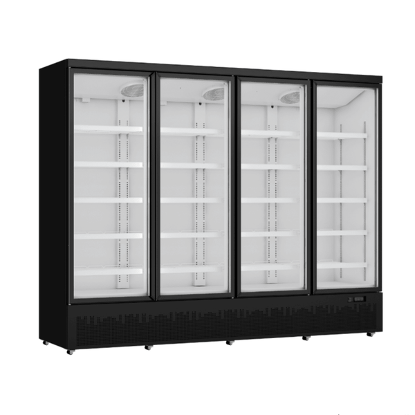 Thermaster 4 Door Glass Door Supermarket Freezer 1938L Black LG-2500BGBMF - Whisk Hospitality - LG-2500BGBMF