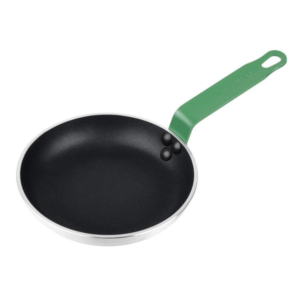 Hygiplas Frypan Aluminium Non - stick Teflon Platinum Plus Green Handle - 200x40mm HT961 - Whisk Hospitality - HT961