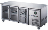 FED - X Three Glass Door Bench Fridge Stainless Steel - XUB6C18G3V - Whisk Hospitality - XUB6C18G3V