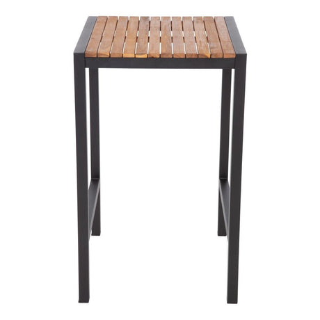 Bolero Steel & Acacia Square Bar Table - 600mm DS155 - Whisk Hospitality - DS155