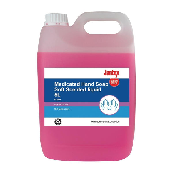 Jantex Medicated Hand Soap Soft Scent Liquid - 5Ltr FL866 - Whisk Hospitality - FL866