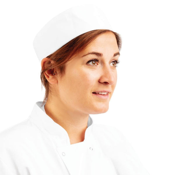 Whites Skull Cap White Polycotton - Size L A203 - L - Whisk Hospitality - A203-L