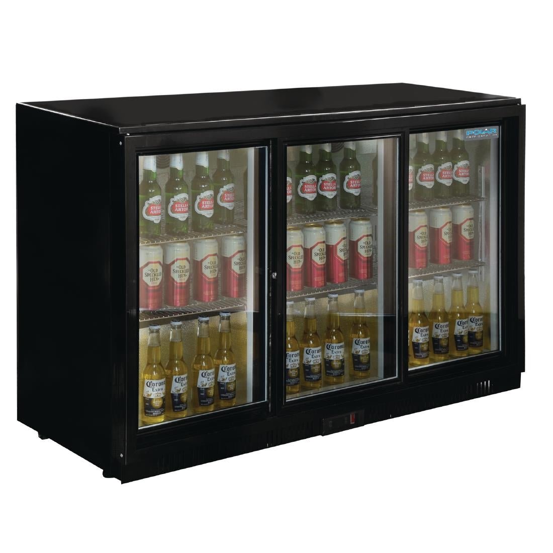 Polar G - Series Back Bar Cooler with 3 Sliding Doors 330Ltr GL006 - A - Whisk Hospitality - GL006-A