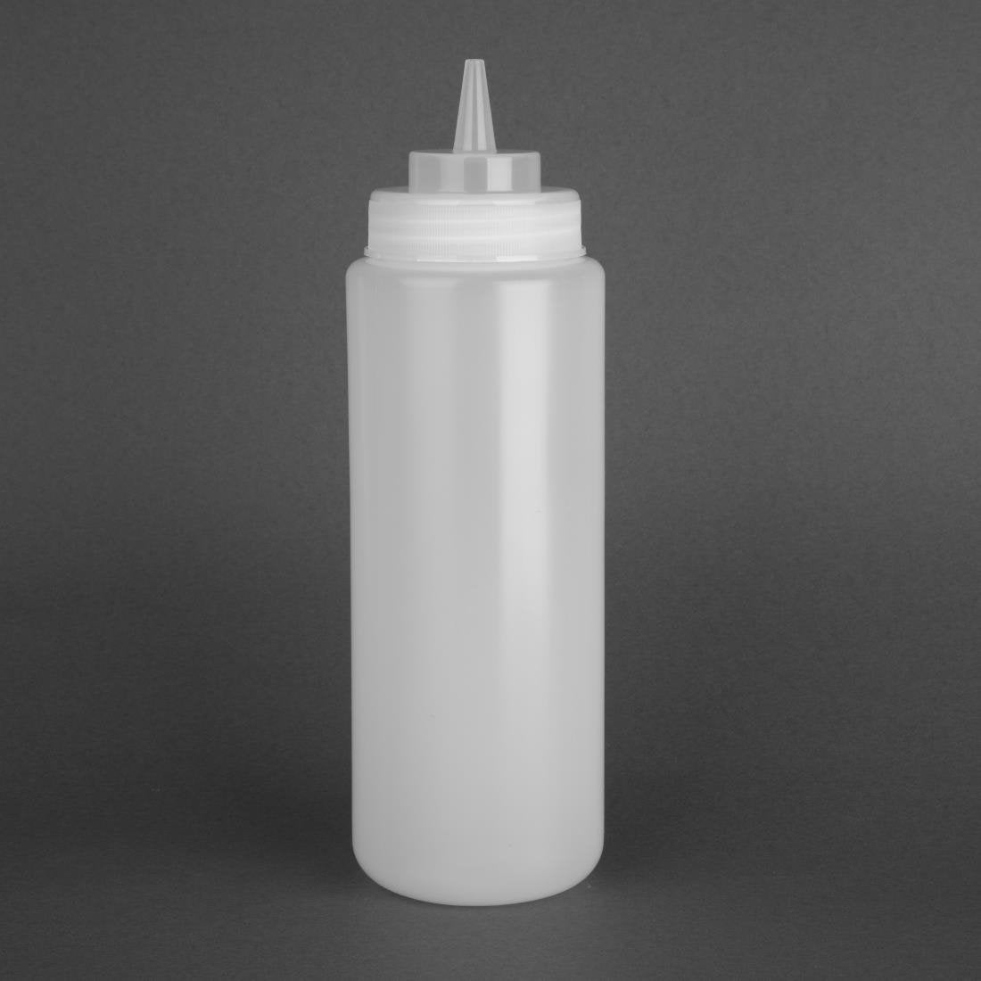 EDLP - Vogue Wide Neck Heavy Duty Sauce Bottle - 900 ml - clear E093 - Whisk Hospitality - E093