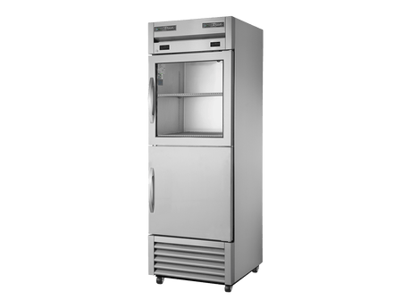 True Refrigeration Upright Foodservice Dual Temperature Cabinet Split Half Glass + Half Solid Swing Doors - T - 23DT - 1 - G - 1 - HC - FGD01 - Whisk Hospitality - T-23DT-1-G-1-HC-FGD01