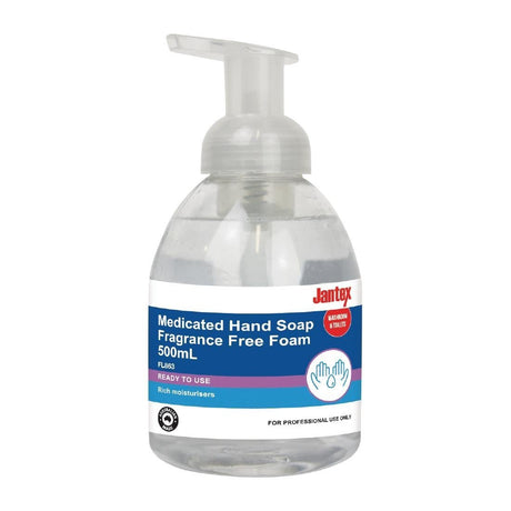 Jantex Medicated Hand Soap Fragrance Free Foam - 500ml FL863 - Whisk Hospitality - FL863