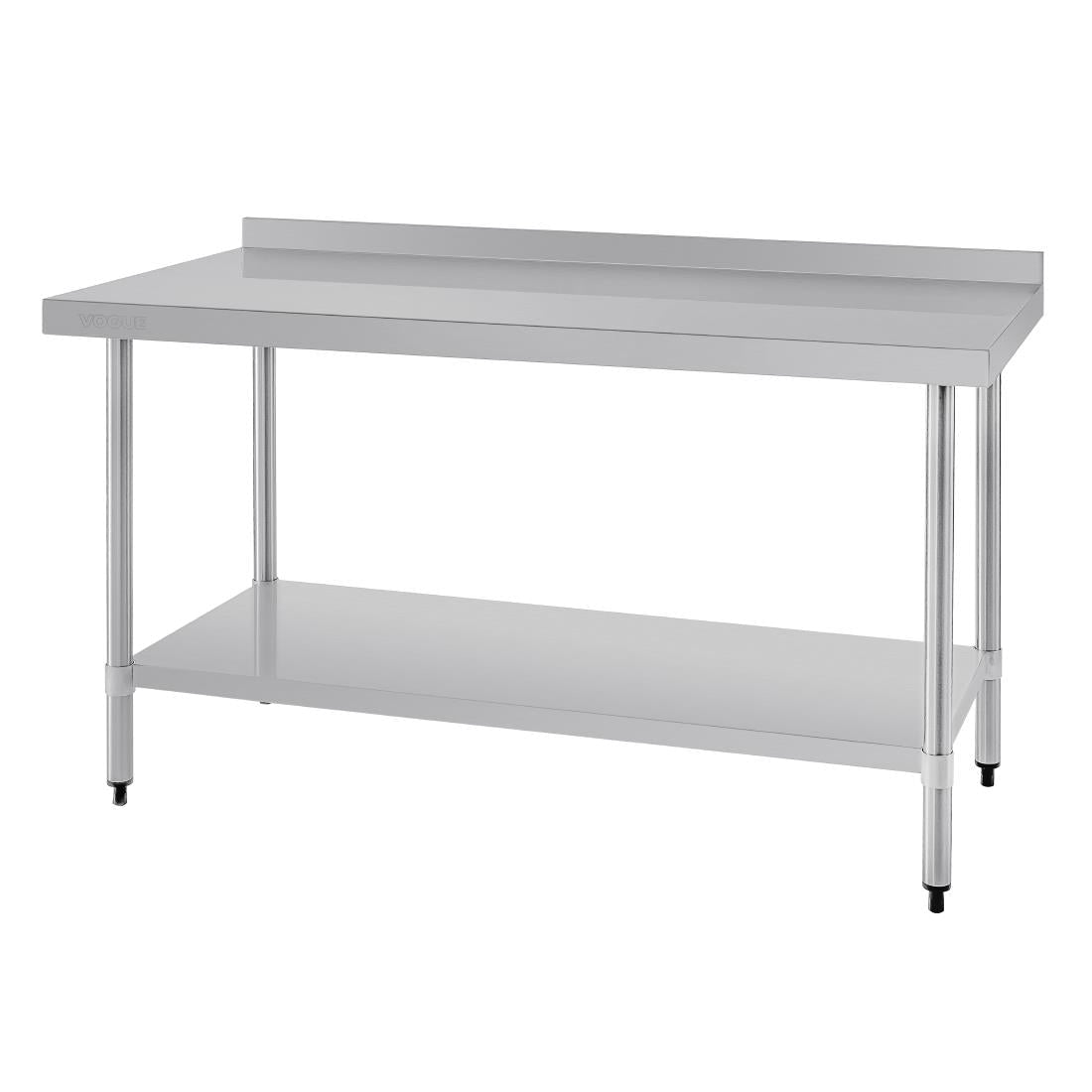 Vogue Wall Table St/St - 1500x600mm 59x23 1/2" (60mm Upstand) T382 - Whisk Hospitality - T382
