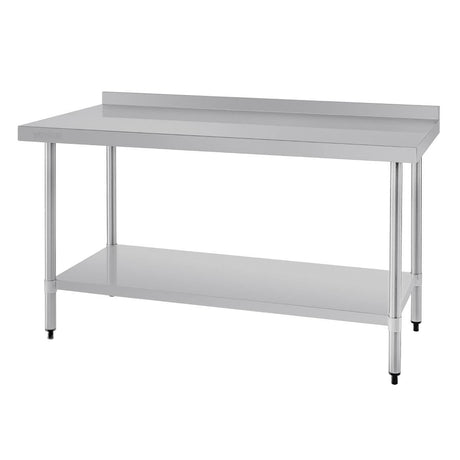 Vogue Wall Table St/St - 1500x600mm 59x23 1/2" (60mm Upstand) T382 - Whisk Hospitality - T382