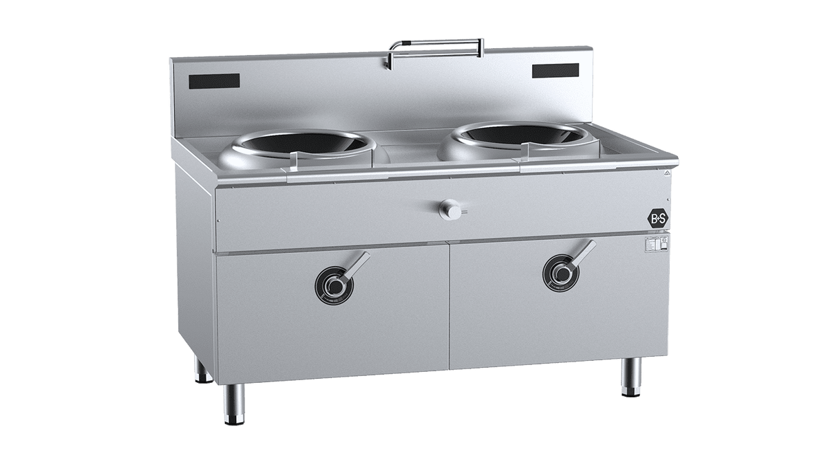 B&S IN-W2-12 2 Hole Induction Wok 2x 12kW - Whisk Hospitality - 3PA-8767-IN-W2-12