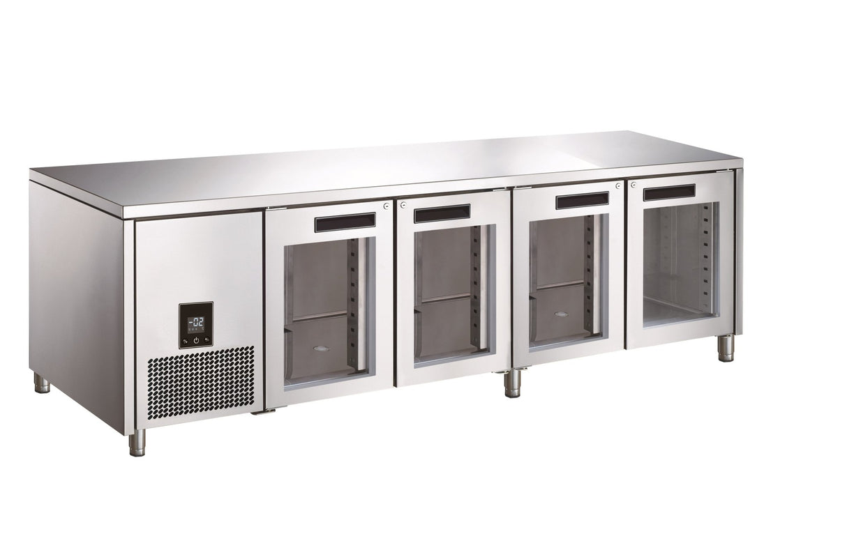 Glacian 4 Door Slimline Fridge 660 Deep Glass Doors BCG62350 - Whisk Hospitality - BCG62350