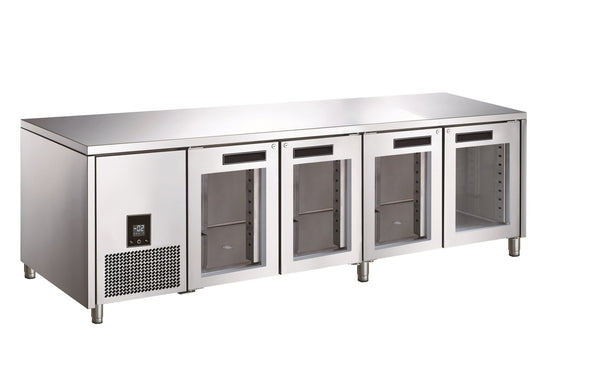 Glacian 4 Door Slimline Fridge 660 Deep Glass Doors BCG62350 - Whisk Hospitality - BCG62350