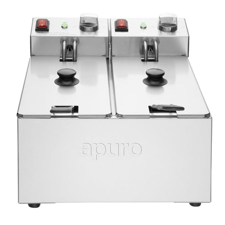 Apuro Double Fryer - 2x3Ltr - 2x2kW CU615 - A - Whisk Hospitality - CU615-A