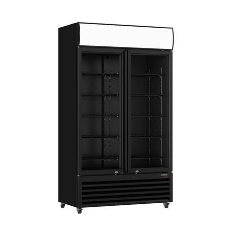 Thermaster Colourbond Upright Beverage Fridge 2 Doors Black - LG - 1000BP - Whisk Hospitality - LG-1000BP