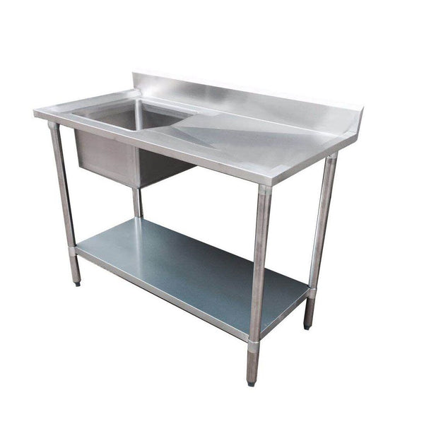 Modular System Single Sink Bench Left Handed 1200x700x900mm - 1200 - 7 - SSBL - Whisk Hospitality - 1200-7-SSBL