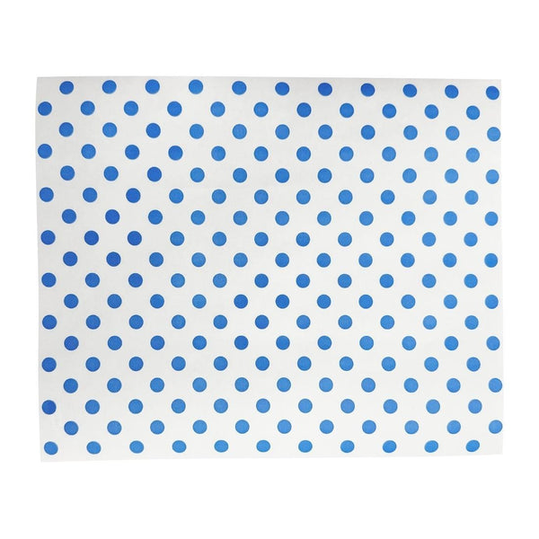 Fiesta Compostable Burger Wraps Blue Dot - 250x200mm (Pack 200) HY791 - Whisk Hospitality - HY791