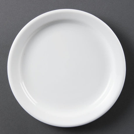Olympia Whiteware Narrow Rimmed Plate - 18cm 7" (Box 12) CB487 - Whisk Hospitality - CB487