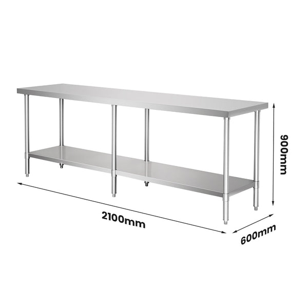 WB6-2100/A Stainless Steel Workbench - Whisk Hospitality - WB6-2100/A