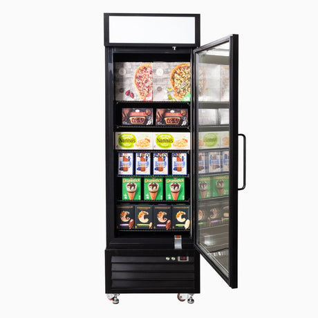 Bromic Upright Display Freezer 546L - 1 Door - Flat Glass - Lightbox UF0550GDL - NR - Whisk Hospitality - UF0550GDL-NR
