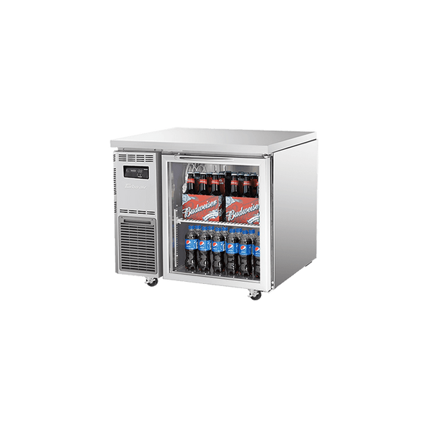 Turbo Air 1 Glass Door Undercounter Fridge 900mm (600mm Deep) KGR9-1S-N - Whisk Hospitality - KGR9-1S-N