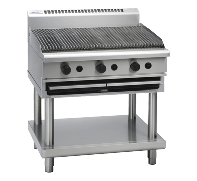 Waldorf 800 Series Chl8900G Ls 900Mm Gas Chargrill Low Back Version Leg Stand - Whisk Hospitality - CHL8900G-LS
