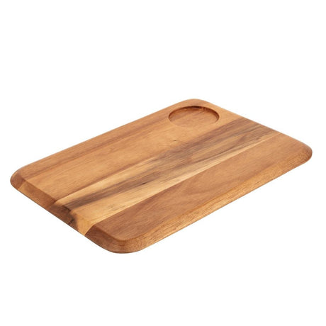 Olympia Rounded Presentation Board Acacia 340x240mm with recess 70mm DP156 - Whisk Hospitality - DP156