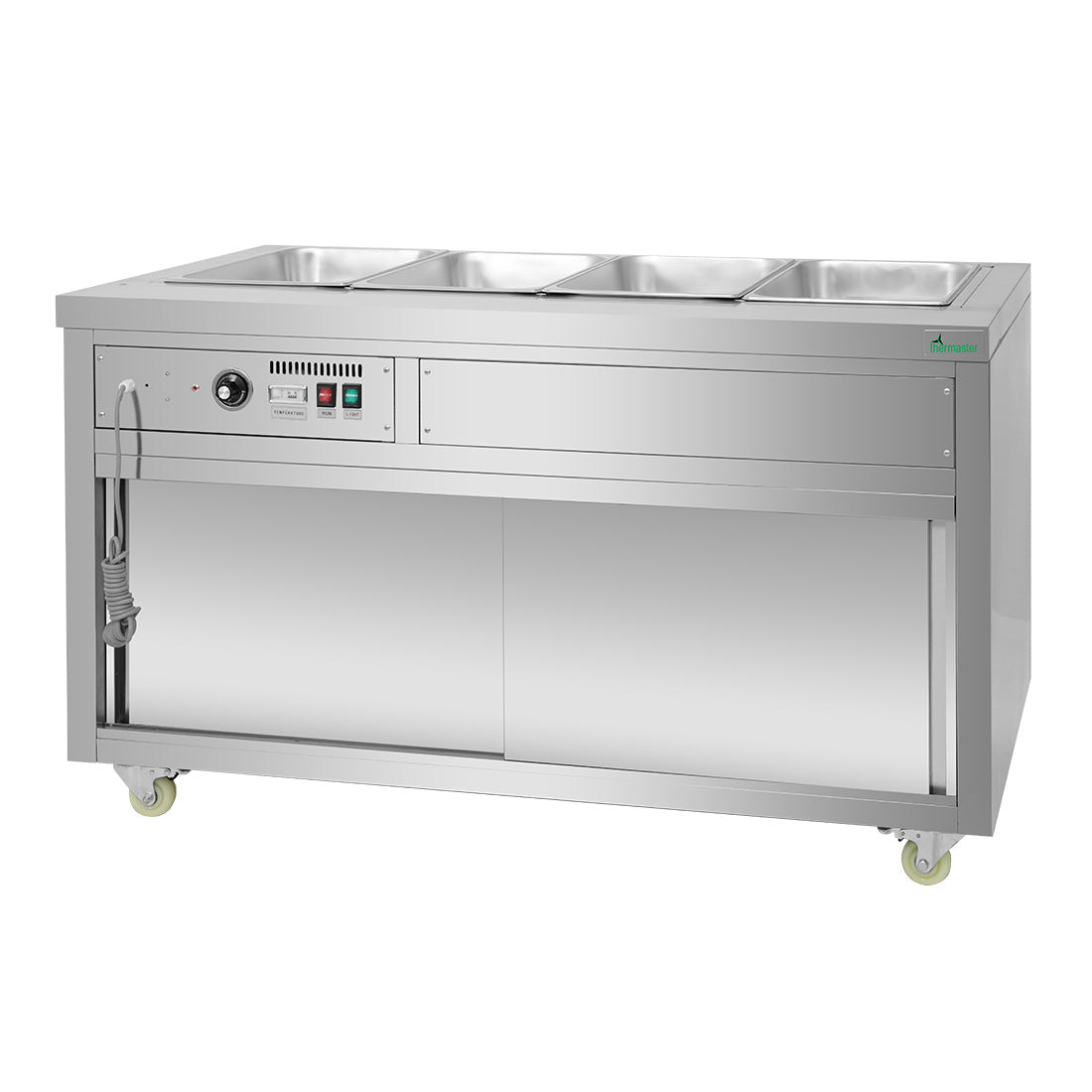 Thermaster Premium Wet and Dry Bain Marie Food Display 4x1/1 GN Pans PG150FE - XB - Whisk Hospitality - PG150FE-XB