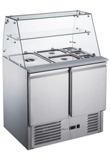 FED - X Two Door Salad Prep Fridge with Glass Top - XS900GC - Whisk Hospitality - XS900GC
