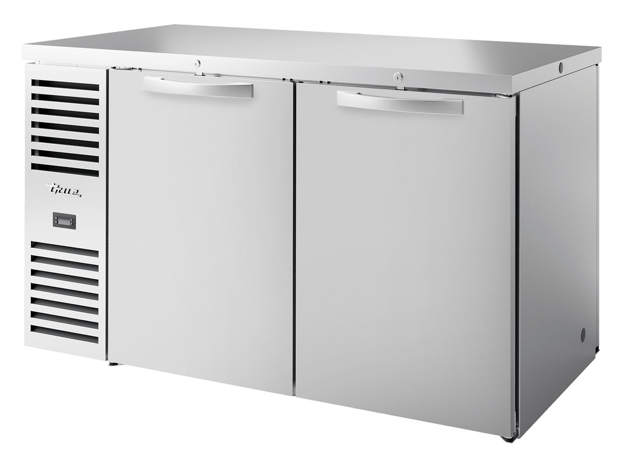 True Refrigeration Pass - Thru Bar Refrigerator Stainless Steel Ext 2 Solid Swing Doors Front 2 Solid Swing Doors Rear - TBR60 - PTSZ1 - L - S - SS - SS - 2 - Whisk Hospitality - TBR60-PTSZ1-L-S-SS-SS-2