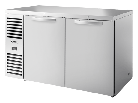 True Refrigeration Pass - Thru Bar Refrigerator Stainless Steel Ext 2 Solid Swing Doors Front 2 Solid Swing Doors Rear - TBR60 - PTSZ1 - L - S - SS - SS - 2 - Whisk Hospitality - TBR60-PTSZ1-L-S-SS-SS-2