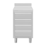Vogue St/St 4 Drawer Workstation with 100mm Upstand - 900x700x500mm DP276 - Whisk Hospitality - DP276