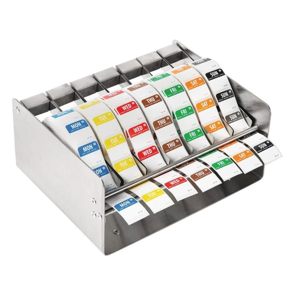 Vogue Label Dispenser & Set of Colour Coded Food Labels S154 - Whisk Hospitality - S154