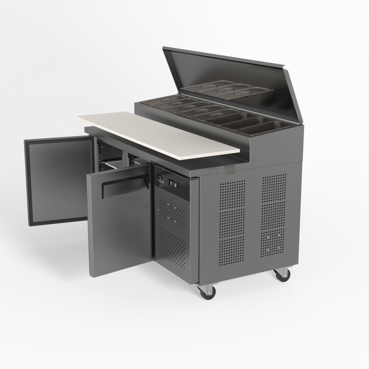 AG 2 Door Saladette Fridge - 8 x 1/3 GN Trays SH2000 - 800 - Whisk Hospitality - SH2000-800