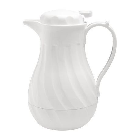 Olympia Insulated Swirl Jug White - 2Ltr GL971 - Whisk Hospitality - GL971
