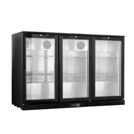 Thermaster Under Bench three Heated Glass Doors Bar Cooler with heater switch - LG - 330TD - Whisk Hospitality - LG-330TD