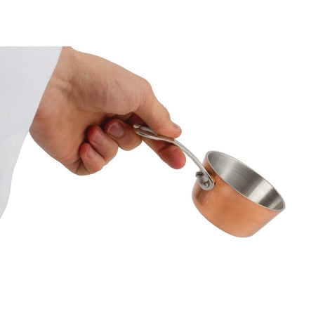 Vogue Copper Mini Gravy Pan - 0.15Ltr 80mm GG761 - Whisk Hospitality - GG761