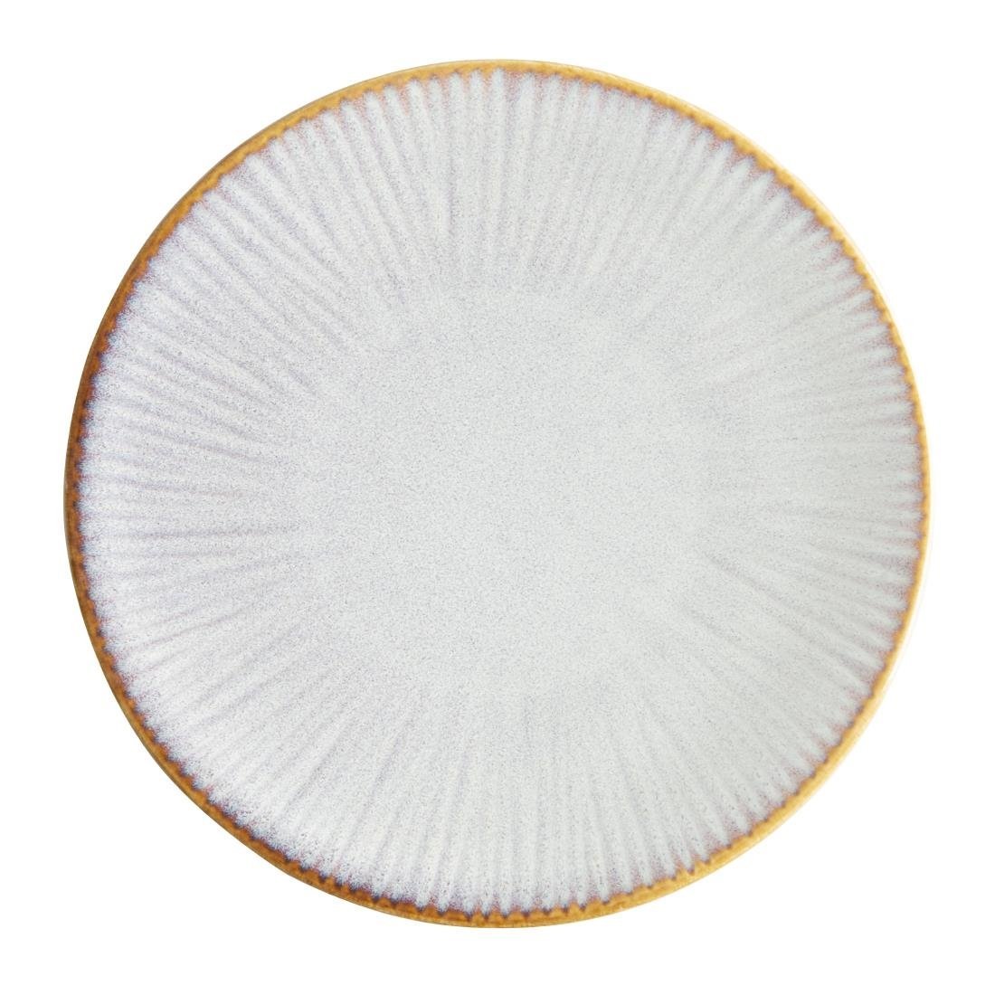 Olympia Drift Grey Embossed Coupe Plate - 180mm (Box 6) FU196 - Whisk Hospitality - FU196