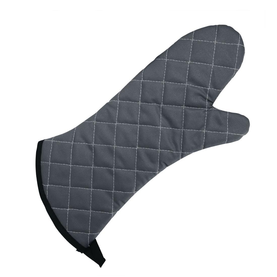 Vogue Flame Retardant Oven Mitt Charcoal - 430mm CL582 - Whisk Hospitality - CL582